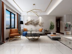 中远岭秀149平现代风格客厅地毯装修设计效果图