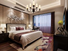 弘阳上院新中式168平四居室卧室装修案例