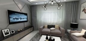 逸城山色105平米三居室欧式风格电视背景墙装修设计效果图