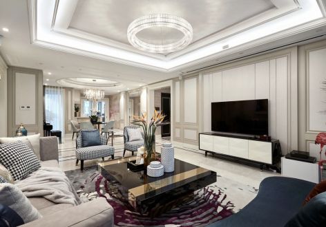 世贸滨江外滩新城现代简约126平三居室装修案例