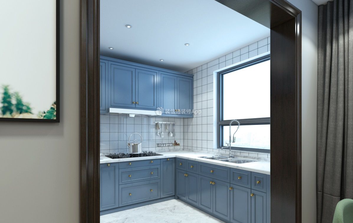 君汇上品140平米三居室现代极简风格厨房装修设计效果图