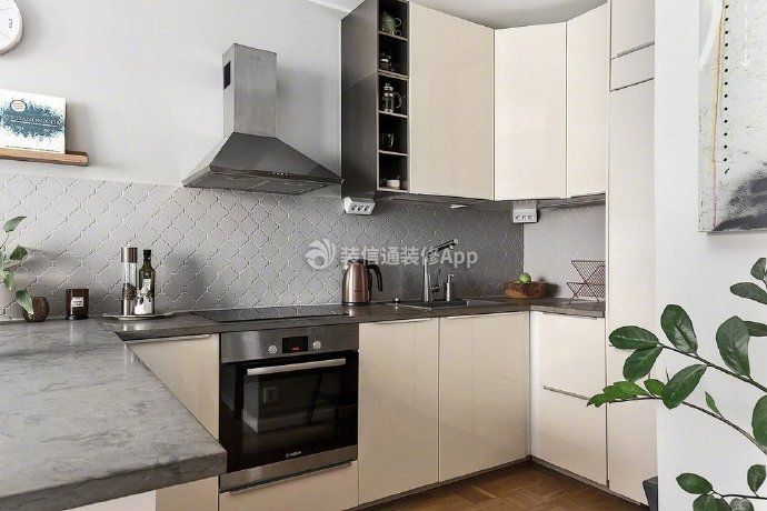 孔雀城98平米三居室厨房橱柜北欧风格设计装修效果图