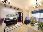 金茂悦龙山四居149平田园风格客厅钢琴摆放区设计