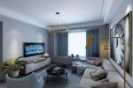 山语城107平米二居室美式风格客厅沙发装修设计效果图
