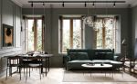 93平小户型欧式风格客厅餐厅整体装潢设计图