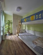 百步亭现代城85平米二居室美式小清新高低床装修设计效果图