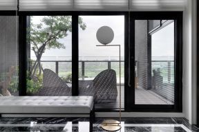 茶园154平新中式风格休闲阳台设计效果图欣赏