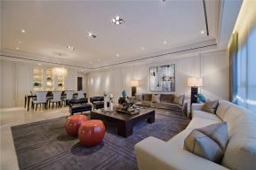 绿地海珀香庭177平大平层简欧风格客厅转角沙发设计图