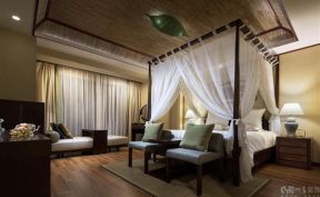 保利两河森林200平米东南亚风格卧室设计图