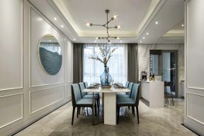 中华豪庭125平现代风格餐厅吊灯设计效果图赏析