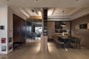 万科紫晶首府168平现代风格家庭餐厅装潢效果图
