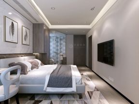 华远枫悦120平米三居室现代简约卧室装修设计效果图