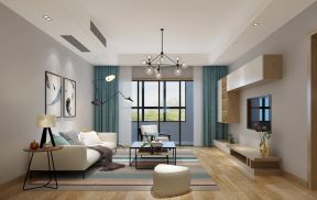 融创熙园现代简约120平三居室客厅装修案例