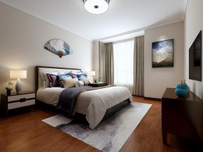 太平洋城中城新中式130平三居室卧室装修案例