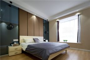 阿玛尼艺术公寓四居161平北欧风格卧室床头背景墙装修图片