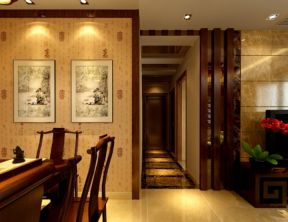 金桥汇120平米三居室中式风格走廊装修设计效果图