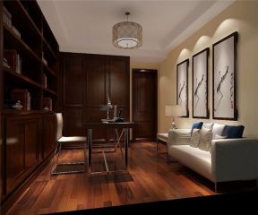 汉口秀园130平米三居室中式风格沙发背景墙装修设计效果图