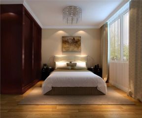汉口秀园130平米三居室中式风格卧室装修设计效果图