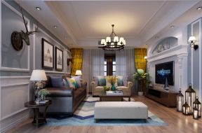 美式风格客厅装修效果图大全 2020美式风格客厅效果图 