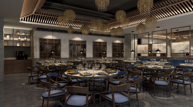 新中式1800㎡朝天下中餐厅装修案例