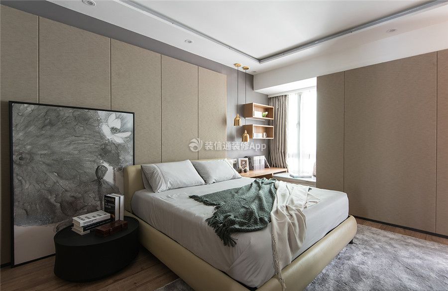 朝阳朗香广场67平小户型现代风格卧室收纳墙柜设计图片