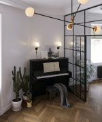 绿地国际花都81平米三居室现代钢琴房装修设计效果图