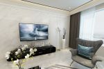 水映华庭160平轻奢风格客厅电视墙设计效果图片
