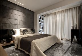 滨江国际两居93平现代风格卧室床头背景墙设计效果