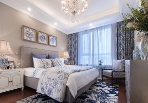 蓝光COCO蜜城92平米三居美式卧室窗帘设计图