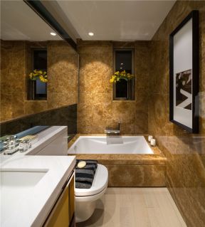 成都万达城两居70平现代风格卫生间浴缸设计效果