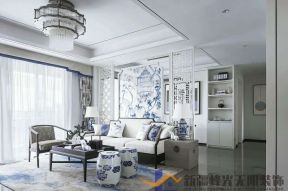 香悦湾中式风格二居160平客厅吊顶装饰效果图