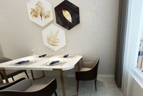 水映华庭160平轻奢风格餐厅背景墙设计效果图片