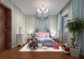 橘子郡126平中式風(fēng)格兒童房臥室燈具裝修設(shè)計(jì)圖片