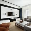 120平港式风格四居客厅电视背景墙装修设计效果图