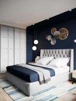 东山雅苑102平现代简欧风格卧室床头造型效果图片