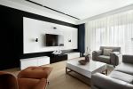 120平港式风格四居客厅电视背景墙装修设计效果图