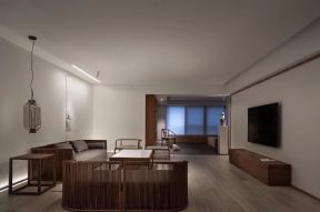 汇东郦城79平现代中式风格客厅沙发装修设计图