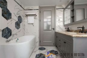 鸿瑞豪庭240平法式风格浴室浴缸效果图片欣赏