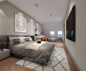高速时代城156平现代风格阁楼卧室设计效果图片