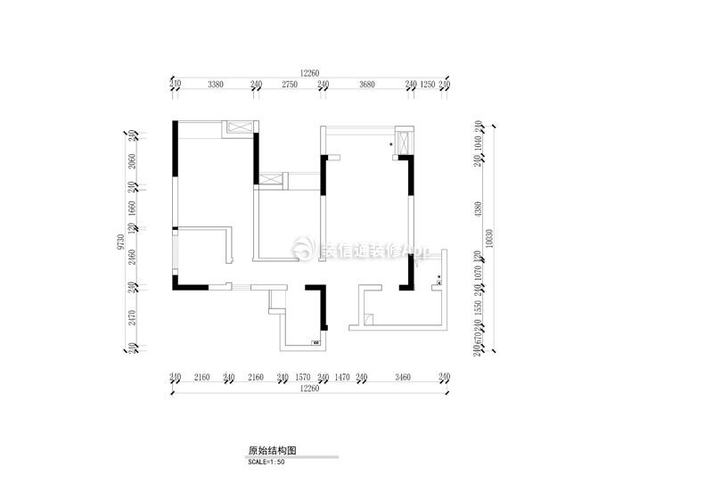 玫瑰公館108㎡三居室平面圖