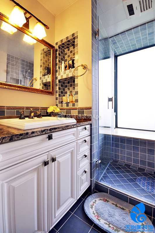 美式风格80平米两居室卫生间装修效果图片