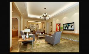 棕榈泉100㎡现代三居室客厅装修效果图