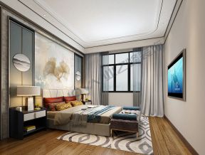 黄海明珠山庄160平现代风格卧室装修图