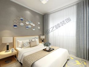 大华上海滩花园68平现代风格卧室装修效果图