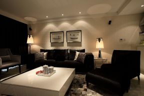 圣隆嘉园四居140平现代风格客厅沙发背景墙装饰效果图