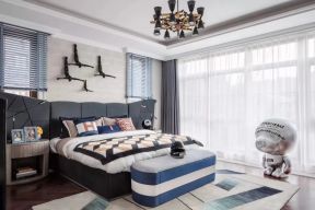 碧桂园300平法式风格别墅卧室床尾凳设计效果图