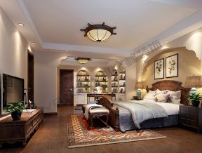 海润豪景85平美式风格卧室装修效果图
