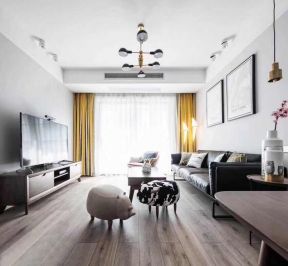 中海城91平米二居极简客厅装修设计效果图
