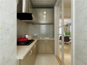 中信城121平米二居现代风格厨房玻璃门设计图