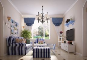 地中海风格89平米两居室沙发装修效果图片大全